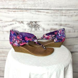 Madden Girl multi color small wedge sandals size 6.5